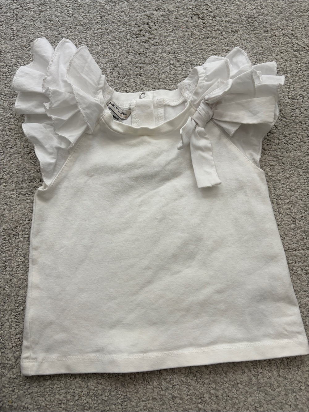 Habitual White Ruffle Tank Top with Shoulder Bow